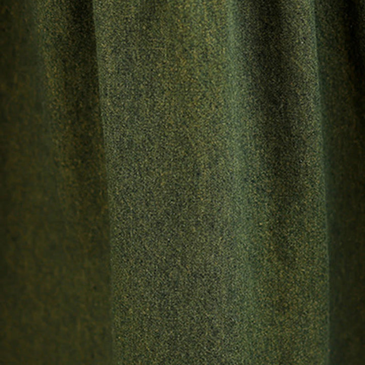 Robe longue en coton à manches longues et poches pour femme, motif patchwork Buddha Stones, vert olive foncé - image 11
