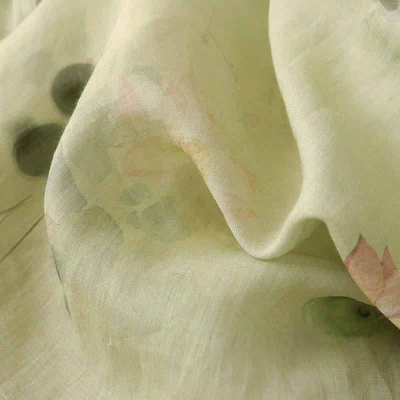 Chemise décontractée à manches trois-quarts et col incliné pour femme, motif lotus, motif grenouille et Buddha Stones - image 10