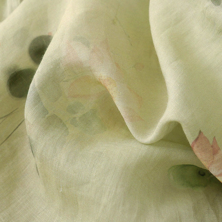 Chemise décontractée à manches trois-quarts et col incliné pour femme, motif lotus, motif grenouille et Buddha Stones - image 10