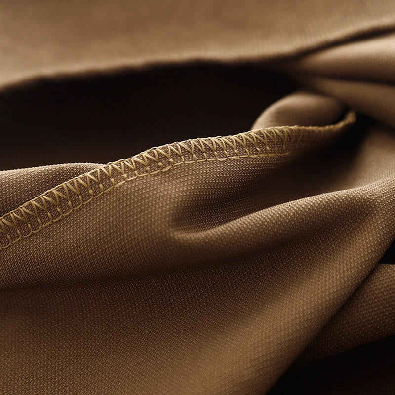 Robe midi en velours côtelé à manches longues, col Claudine et poches, ornée de boutons en forme de Buddha Stones - image 10