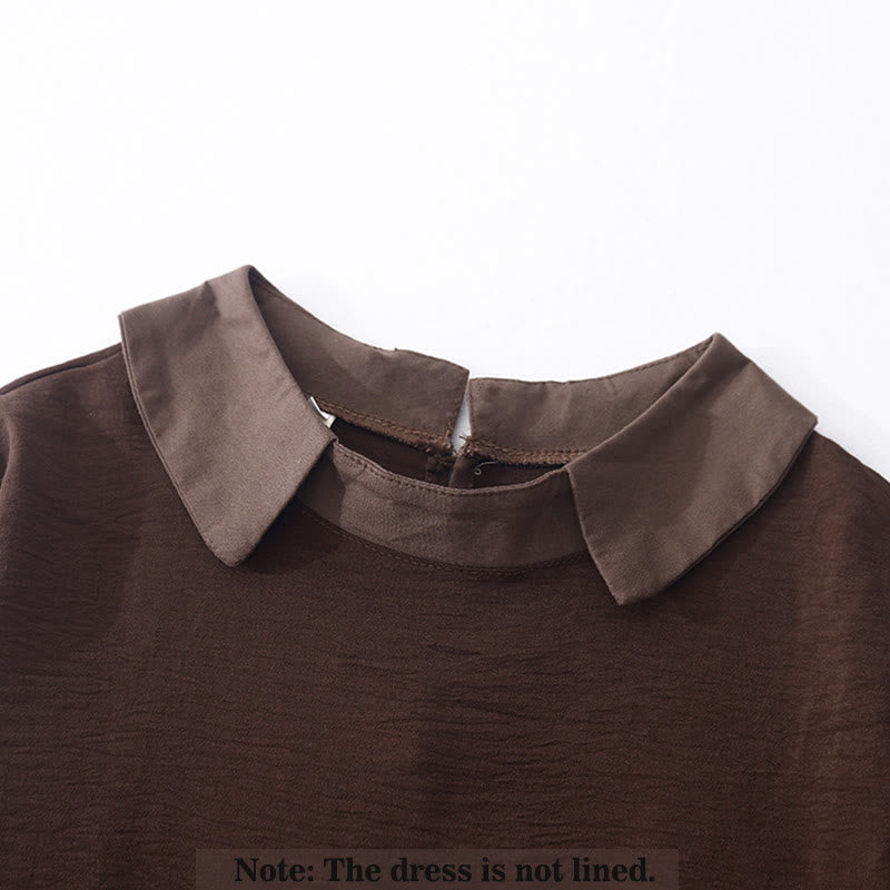 Robe midi à manches longues, col simple et poches, motif Buddha Stones, style printemps - image 1