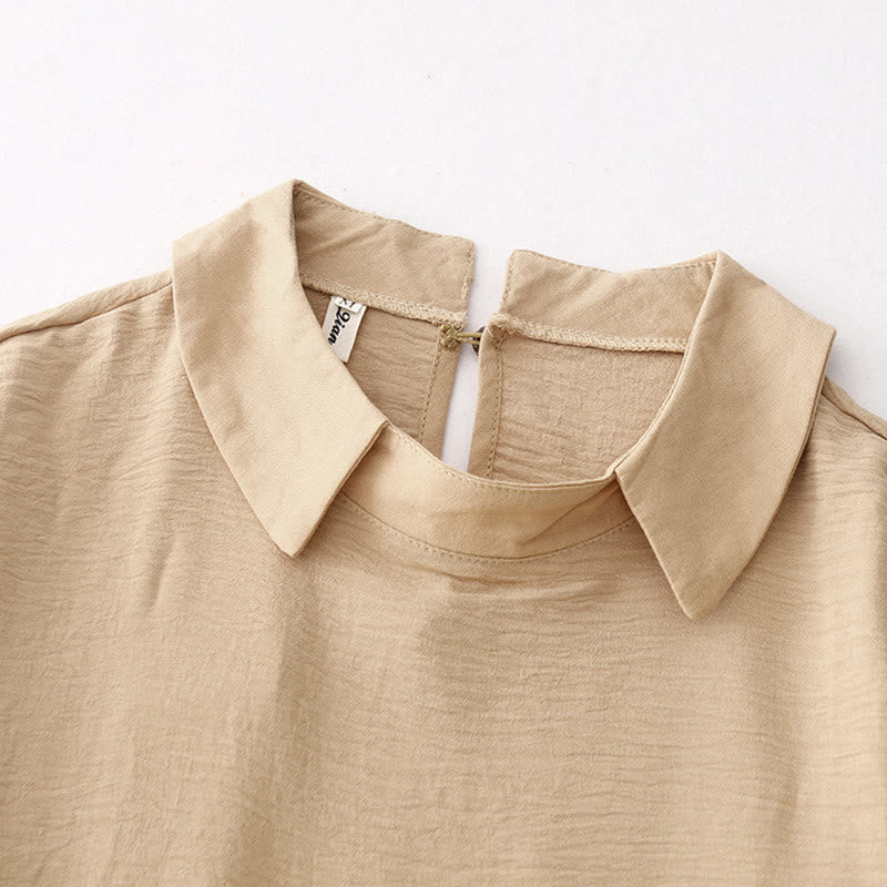 Robe midi à manches longues, col simple et poches, motif Buddha Stones, style printemps - image 9