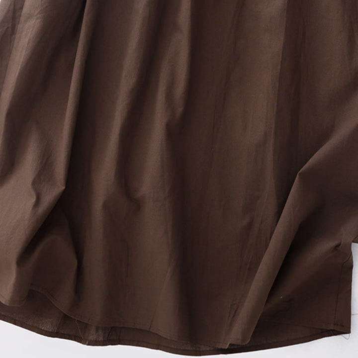 Robe midi à manches longues, col simple et poches, motif Buddha Stones, style printemps - image 6