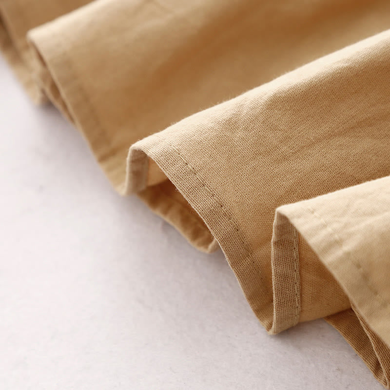 Robe midi à manches longues, col simple et poches, motif Buddha Stones, style printemps - image 17