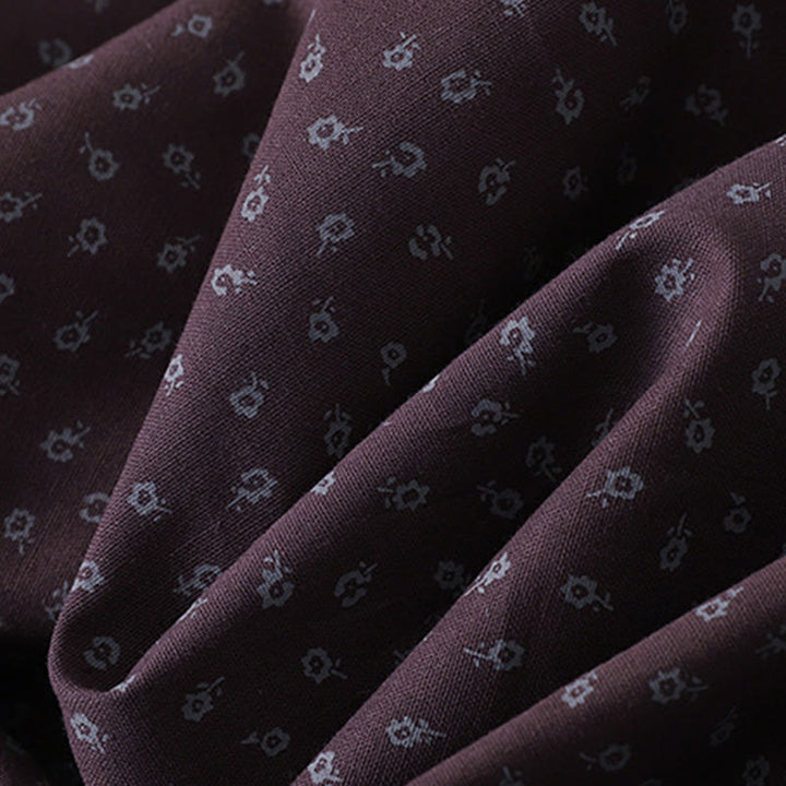 Robe mi-longue à manches longues et poches, en coton et lin, à imprimé floral et plis accordéon, avec Buddha Stones - image 14