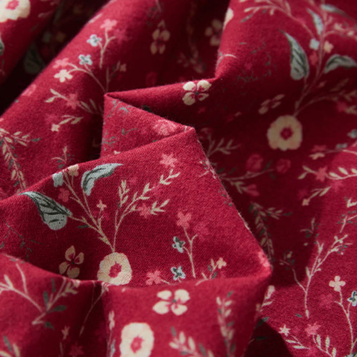 Robe mi-longue en coton et lin à manches longues et imprimé ethnique Buddha Stones, motif floral à lacets - image 12