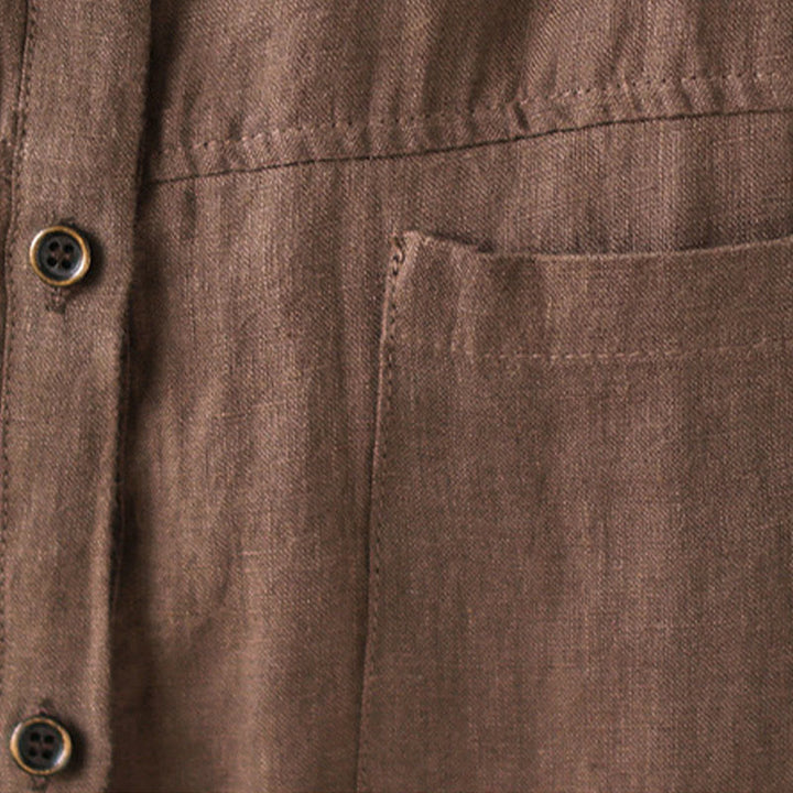 Chemise décontractée à manches longues en coton et lin pour femme avec Buddha Stones - image 15