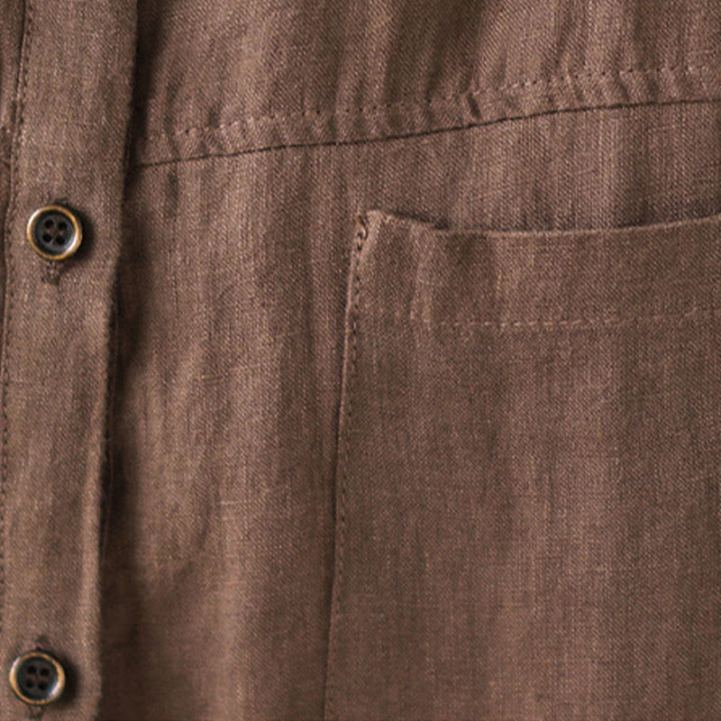 Chemise décontractée à manches longues en coton et lin pour femme avec Buddha Stones - image 14