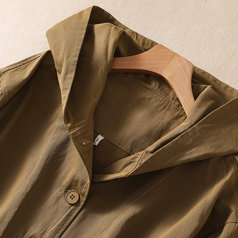 Veste à capuche en coton à manches longues et poches pour femme Motif Buddha Stones - image 5