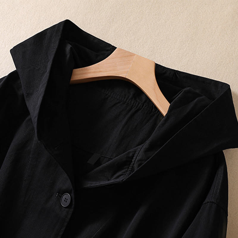 Veste à capuche en coton à manches longues et poches pour femme Motif Buddha Stones - image 10