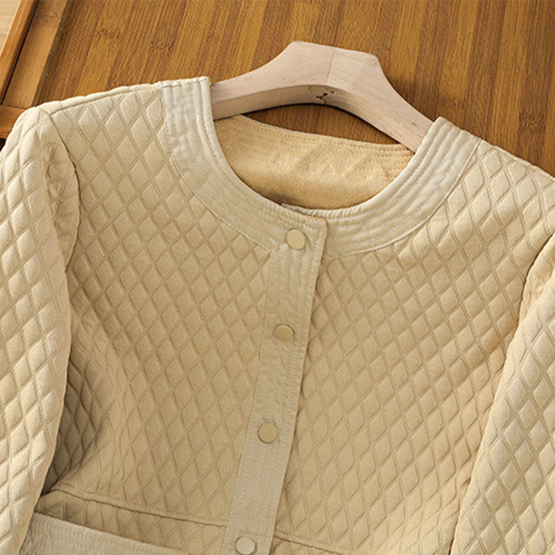 Veste à manches longues en coton uni rétro Buddha Stones pour femme avec poches - image 3