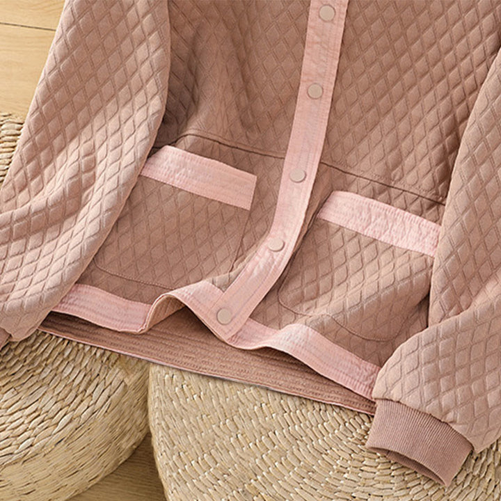 Veste à manches longues en coton uni rétro Buddha Stones pour femme avec poches - image 13