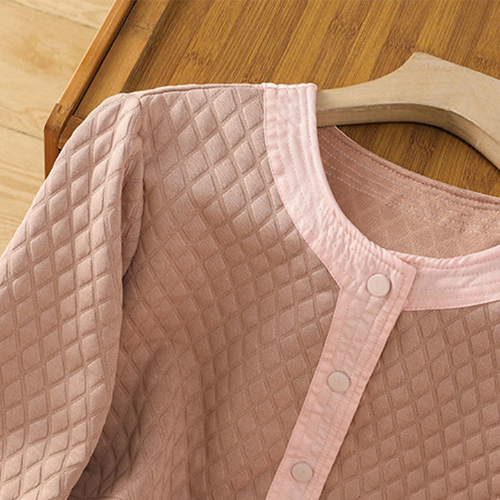 Veste à manches longues en coton uni rétro Buddha Stones pour femme avec poches - image 12