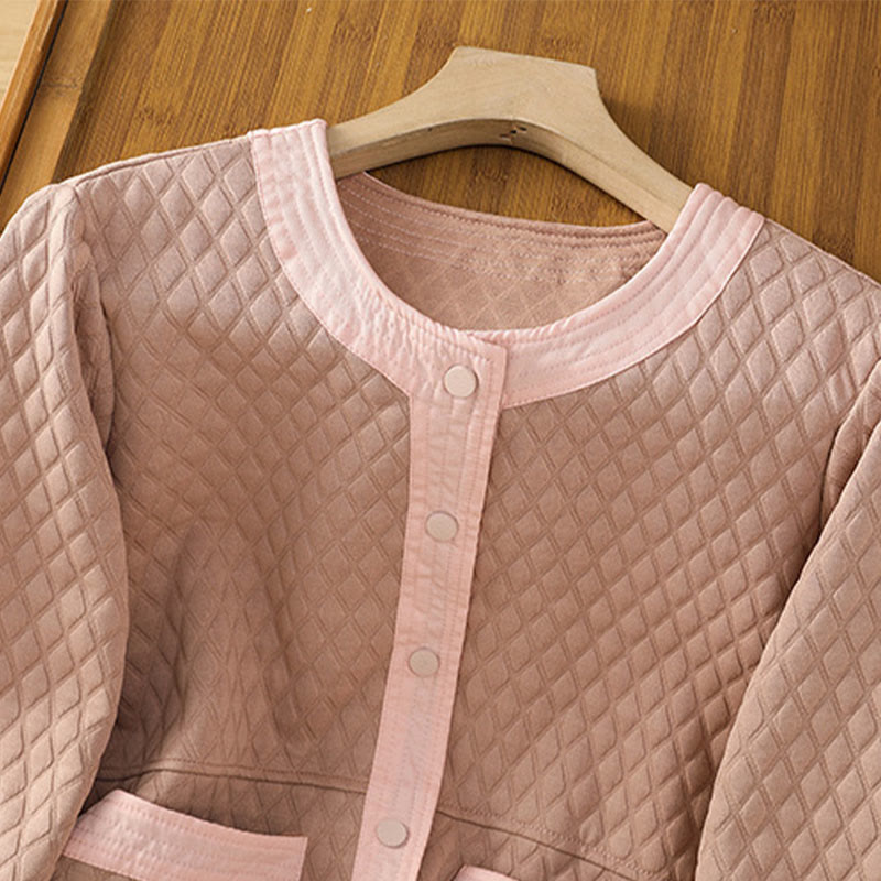 Veste à manches longues en coton uni rétro Buddha Stones pour femme avec poches - image 10