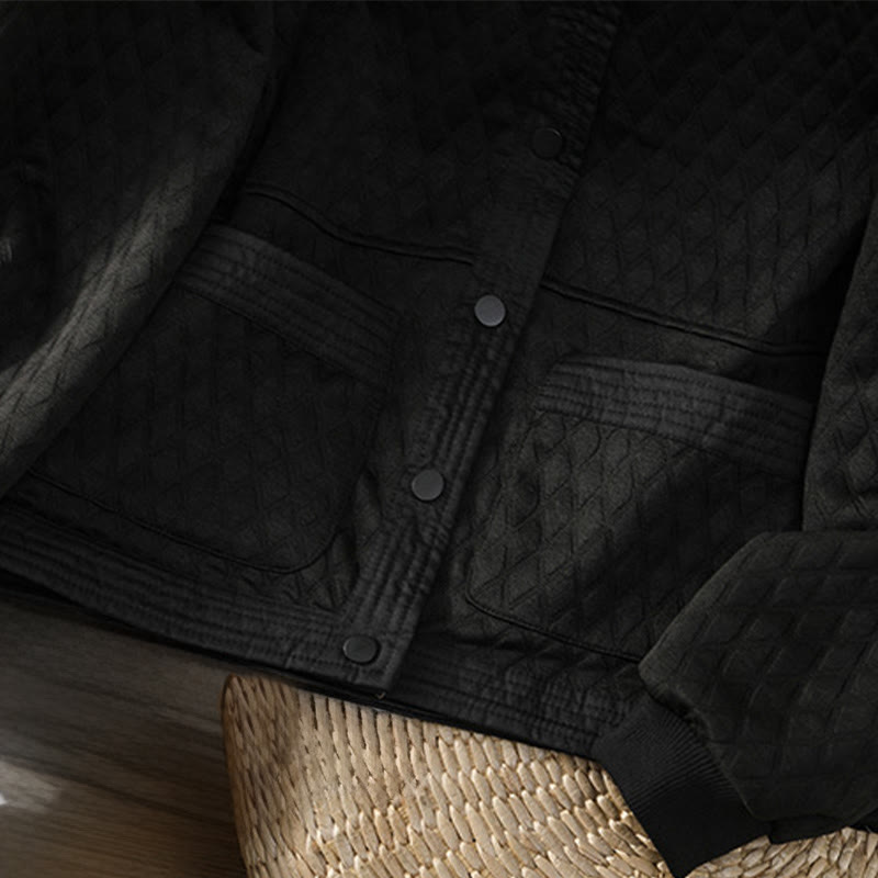 Veste en coton unie rétro Buddha Stones pour femme avec poches - image 18
