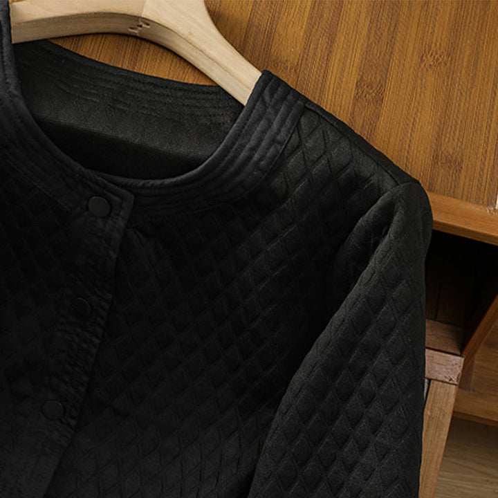 Veste à manches longues en coton uni rétro Buddha Stones pour femme avec poches - image 19