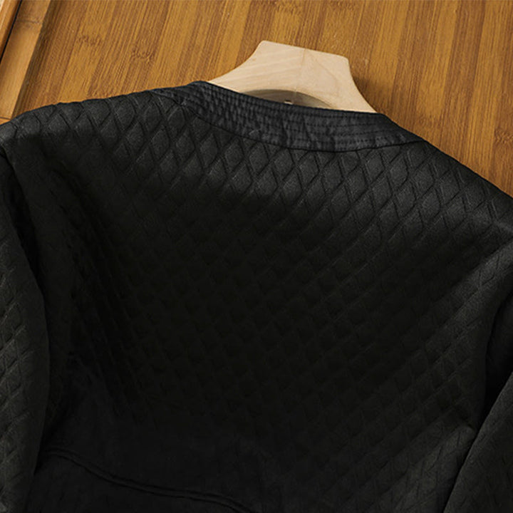 Veste à manches longues en coton uni rétro Buddha Stones pour femme avec poches - image 20