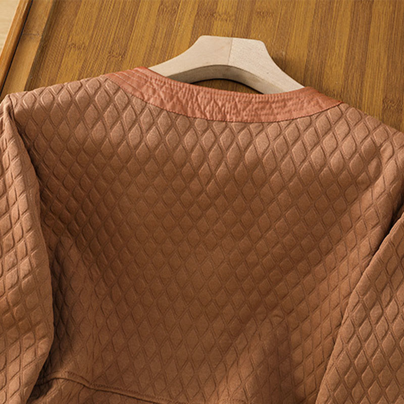 Veste à manches longues en coton uni rétro Buddha Stones pour femme avec poches - image 26