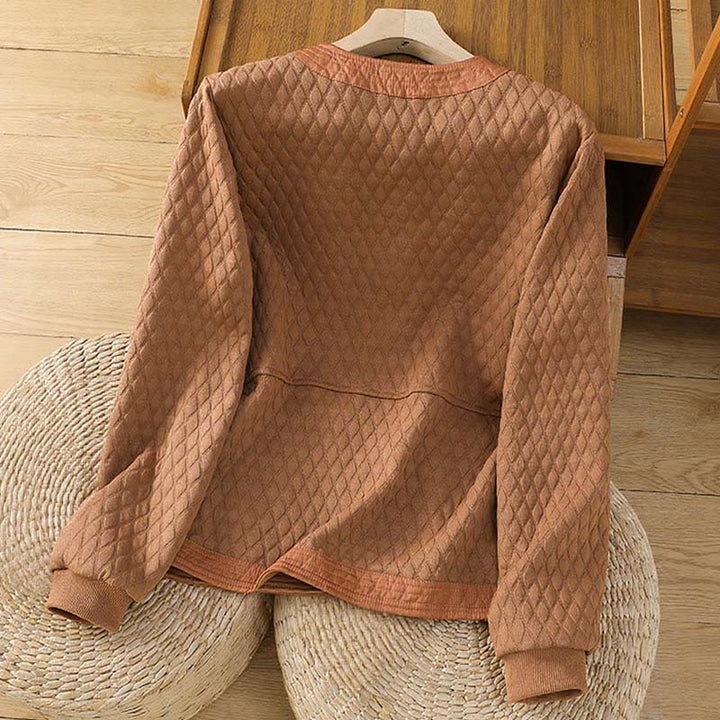 Veste à manches longues en coton uni rétro Buddha Stones pour femme avec poches - image 22