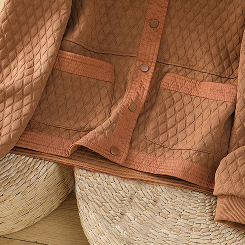 Veste à manches longues en coton uni rétro Buddha Stones pour femme avec poches - image 24