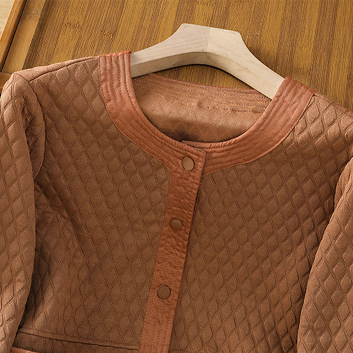 Veste à manches longues en coton uni rétro Buddha Stones pour femme avec poches - image 25