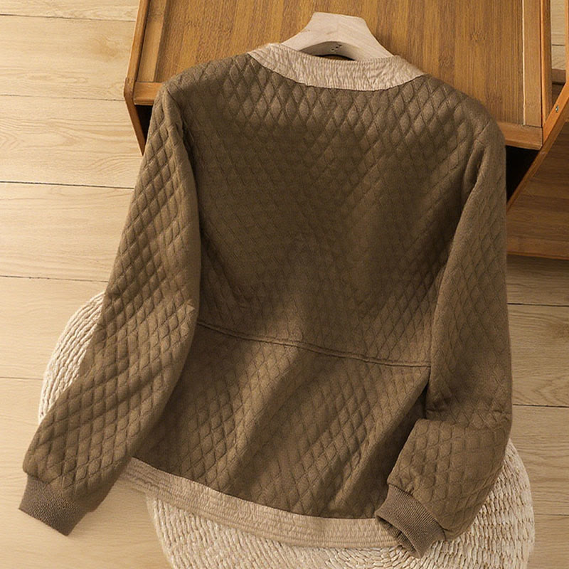 Veste à manches longues en coton uni rétro Buddha Stones pour femme avec poches - image 29