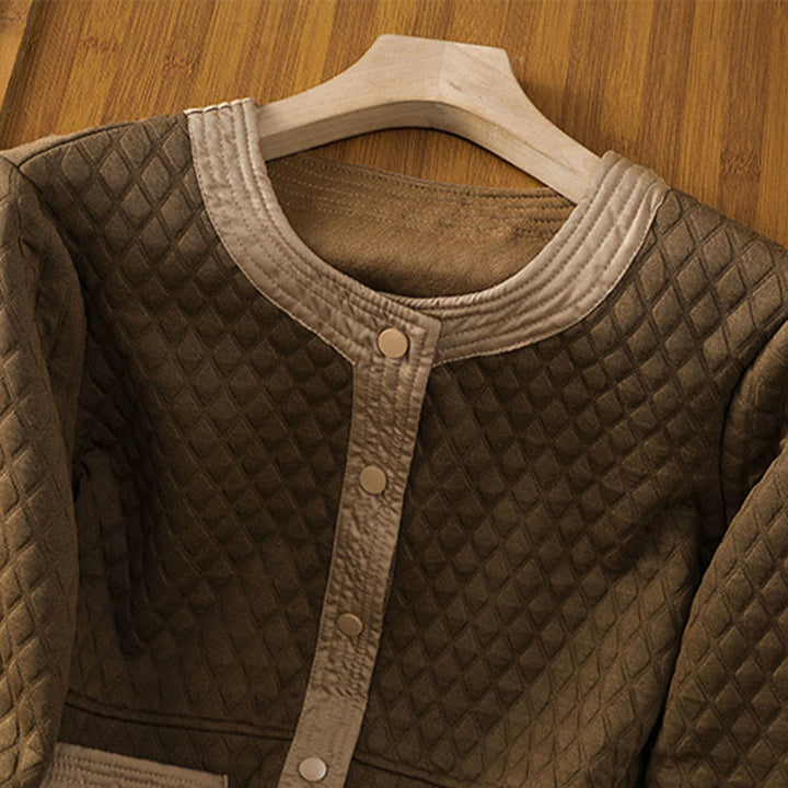 Veste à manches longues en coton uni rétro Buddha Stones pour femme avec poches - image 30