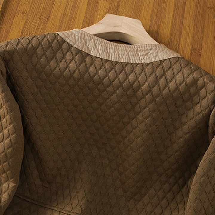 Veste à manches longues en coton uni rétro Buddha Stones pour femme avec poches - image 32