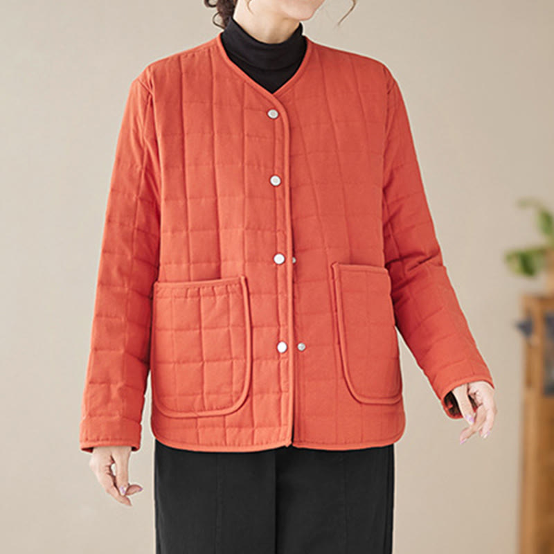 Manteau en coton épais uni rétro Buddha Stones pour femme avec poches - image 11