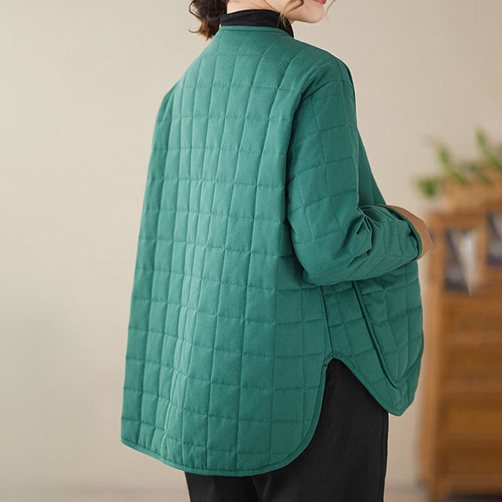 Manteau à manches longues en coton épais pour femme, style rétro uni, avec poches, motif Buddha Stones - image 16