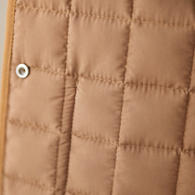 Manteau à manches longues en coton épais pour femme, style rétro uni, avec poches, motif Buddha Stones - image 30