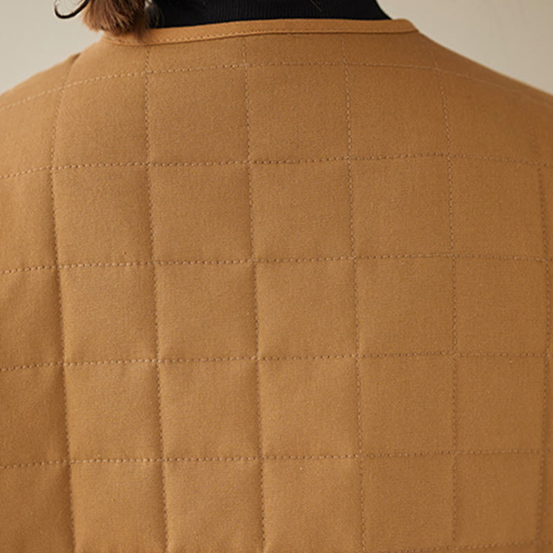 Manteau en coton épais uni rétro Buddha Stones pour femme avec poches - image 32