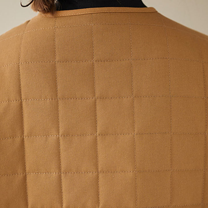 Manteau en coton épais uni rétro Buddha Stones pour femme avec poches - image 32