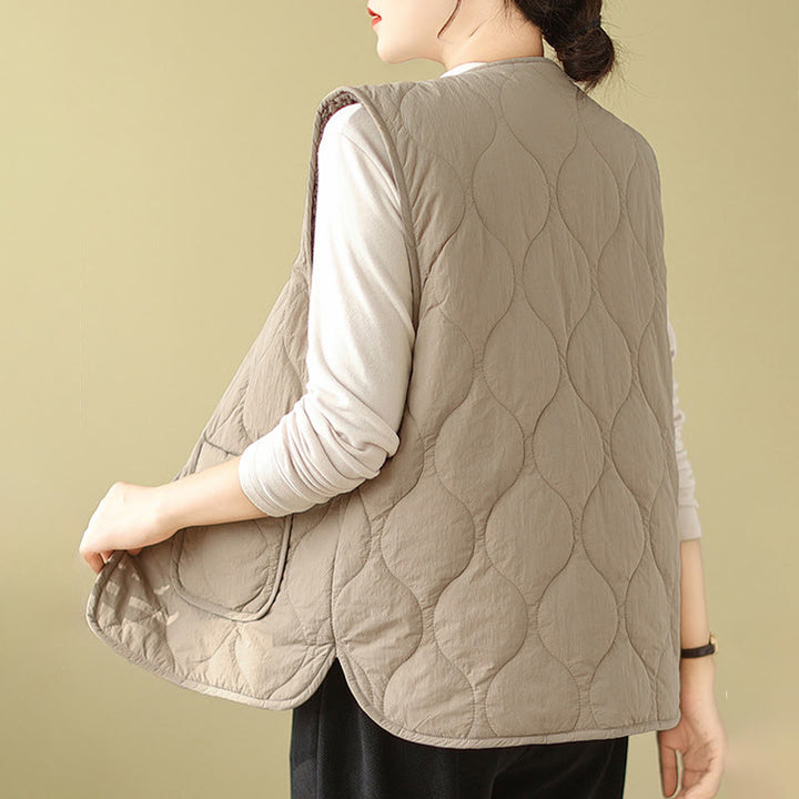 Gilet en fibre de viscose double face avec poches pour femme, style Buddha Stones - image 4