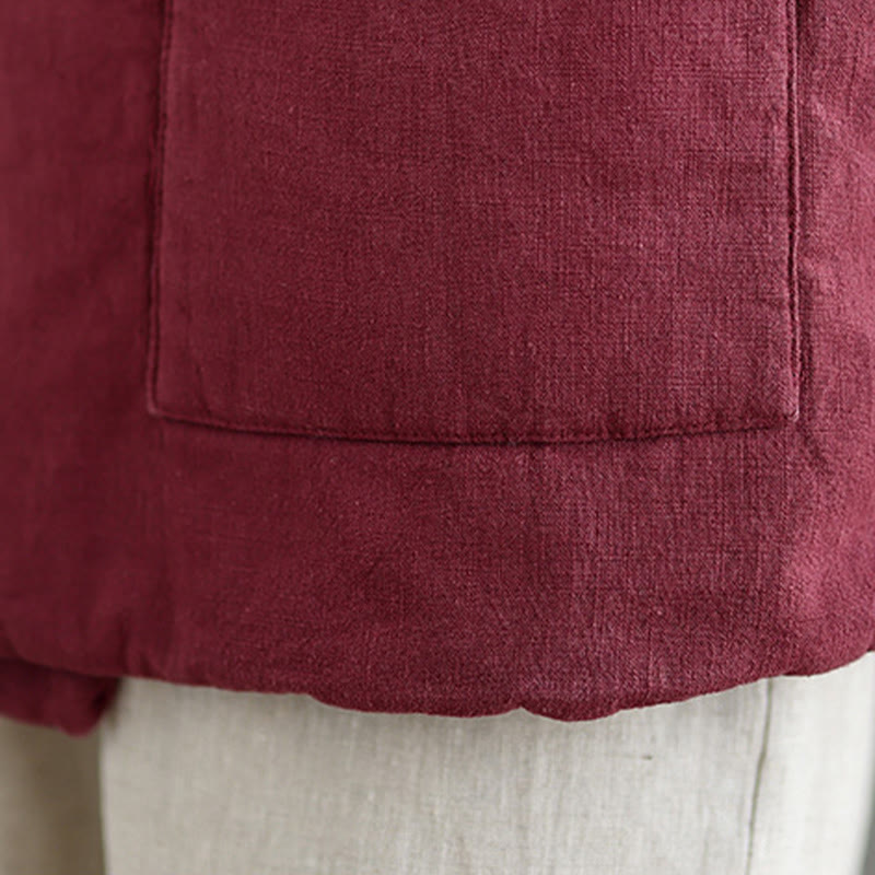 Gilet en coton uni à lacets et poches pour femme Motif Buddha Stones - image 15