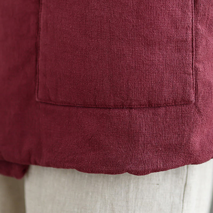Gilet en coton uni à lacets et poches pour femme Motif Buddha Stones - image 15