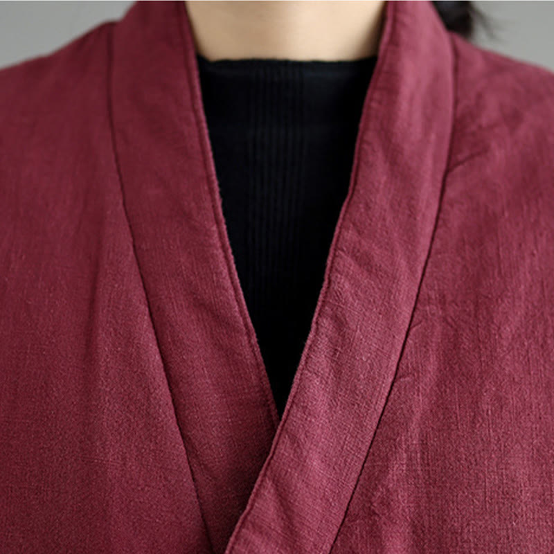 Gilet sans manches en coton uni à lacets et poches pour femme Motif Buddha Stones - image 14