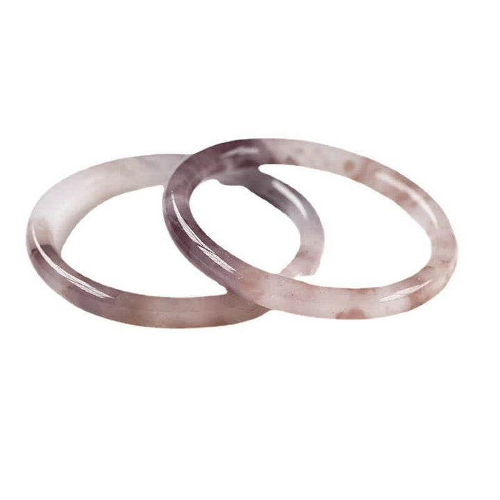 Bracelet de richesse en jade violet et soie dorée Buddha Stones - image 7