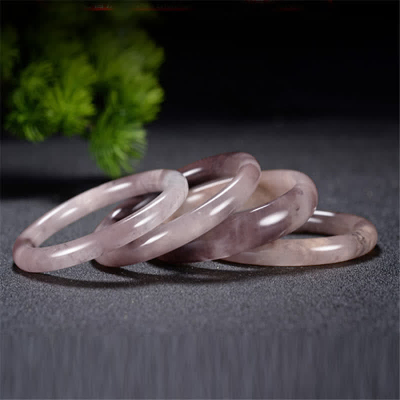 Bracelet de richesse en jade violet et soie dorée Buddha Stones - image 5