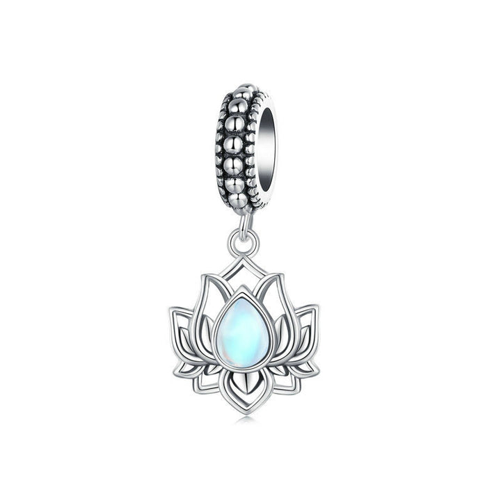 Collier pendentif de guérison en pierre de lune et lotus en argent sterling 925 avec Buddha Stones - image 4