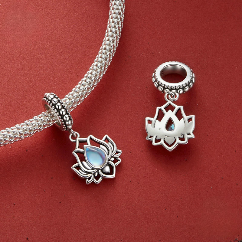 Collier pendentif de guérison en pierre de lune et lotus en argent sterling 925 avec Buddha Stones - image 2