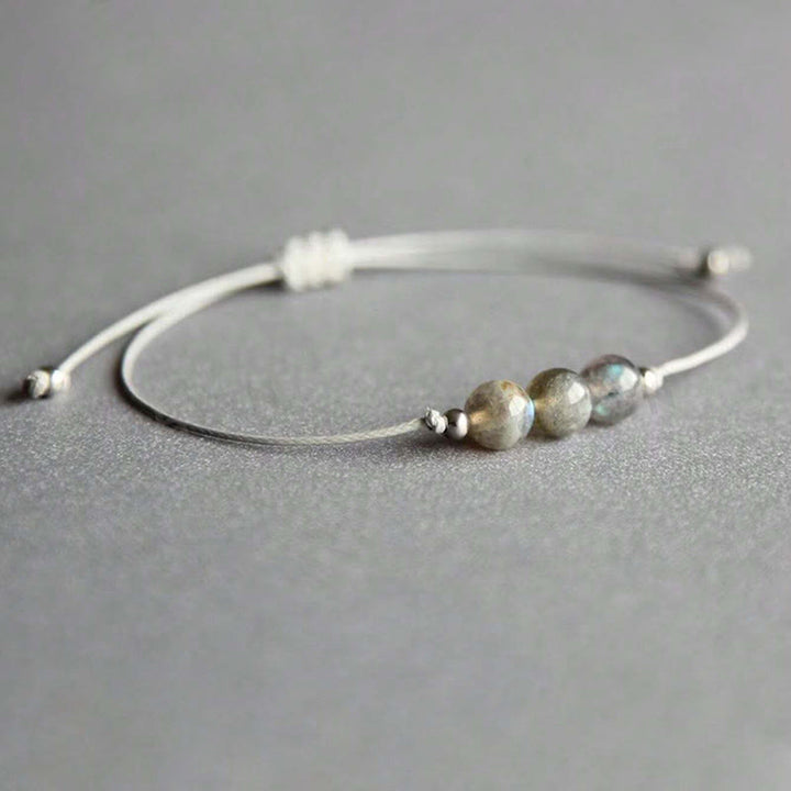 Bracelet de guérison en corde de perles de labradorite naturelle Buddha Stones - image 2