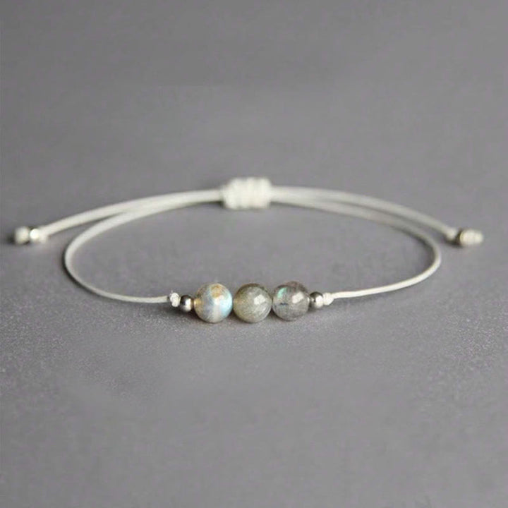Bracelet de guérison en corde de perles de labradorite naturelle Buddha Stones - Labradorite (circonférence du poignet : 15-21 cm) - image 1