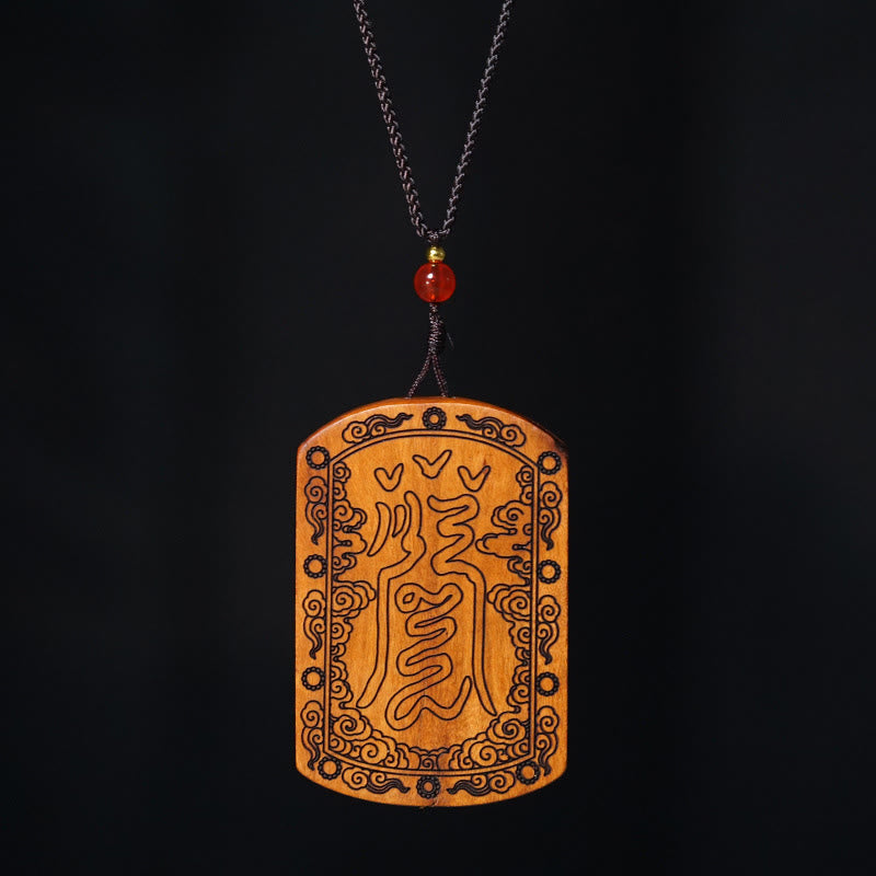 Collier pendentif de protection Bagua en bois de jujubier frappé par la foudre et pierres de Buddha Stones - image 10
