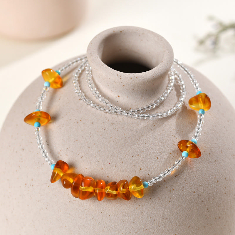 Collier pendentif en Buddha Stones , clarté ambre irrégulière - image 2