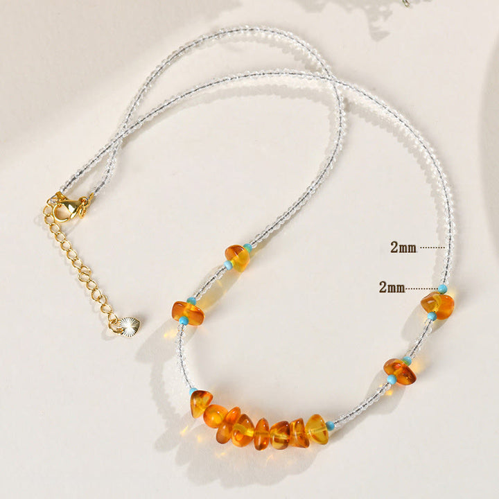 Collier pendentif en Buddha Stones , clarté ambre irrégulière - image 8