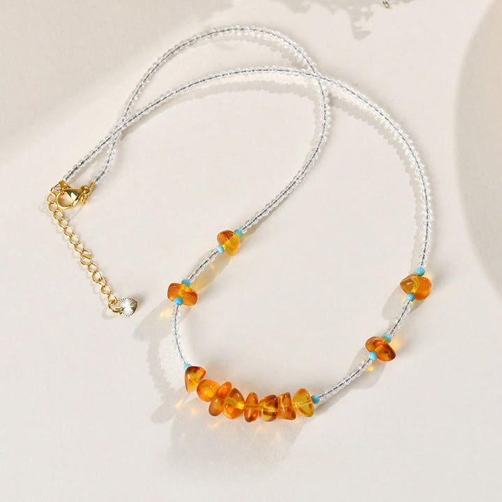 Collier pendentif en Buddha Stones , clarté ambre irrégulière - image 3