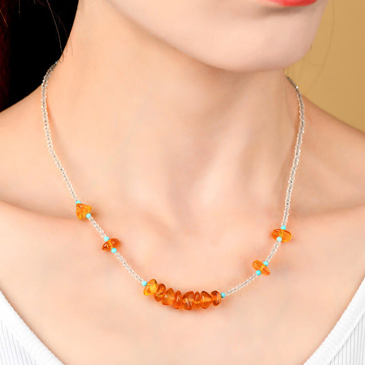 Collier pendentif en Buddha Stones , clarté ambre irrégulière - image 5