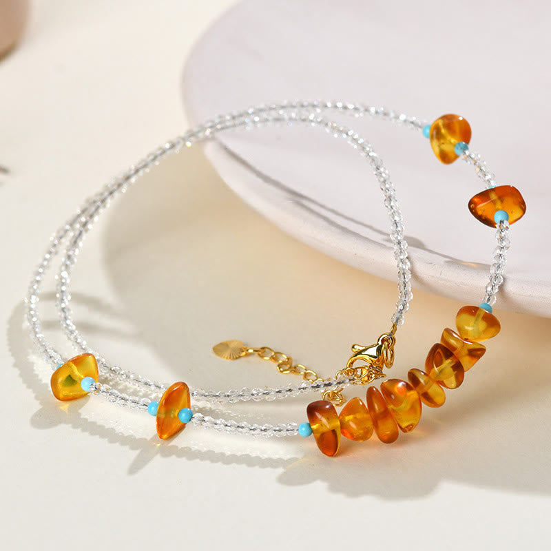 Collier pendentif en Buddha Stones , clarté ambre irrégulière - image 9