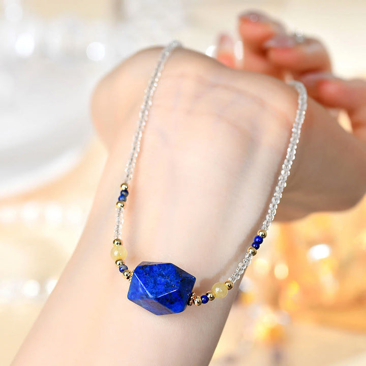 Collier pendentif de méditation et de guérison en cristal blanc lazurite de Buddha Stones - image 4